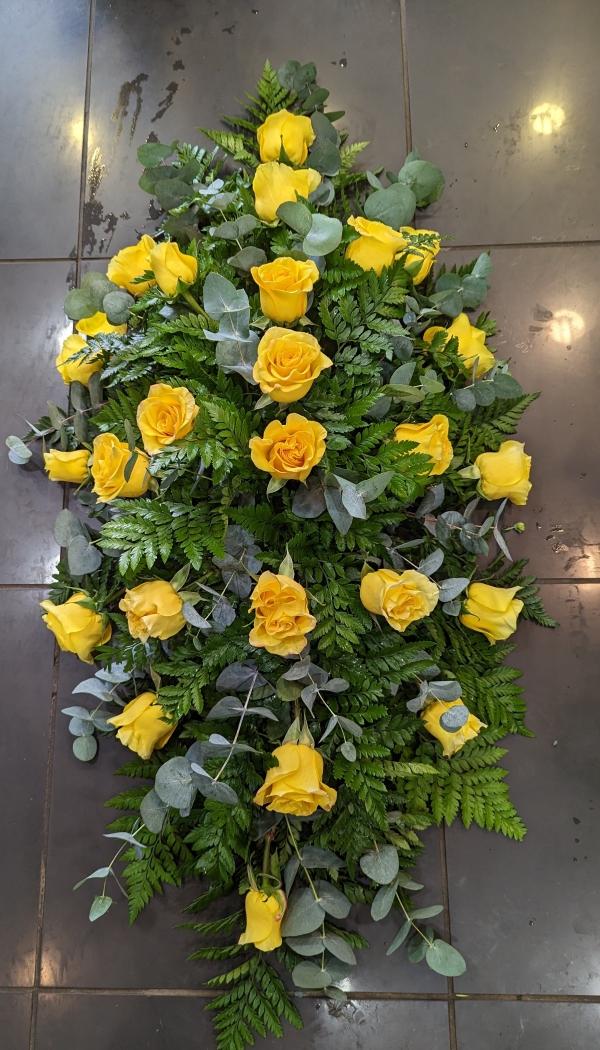 Yellow Rose Casket Spray